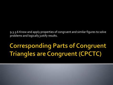 Ppt Corresponding Parts Of Congruent Triangles Are