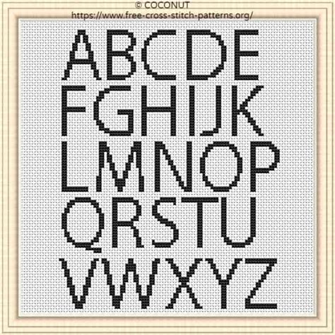 alphabet    easy printable cross stitch pattern  cross