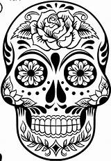 Skull Sugar Template Coloring Pages Books Color Grown Ups sketch template