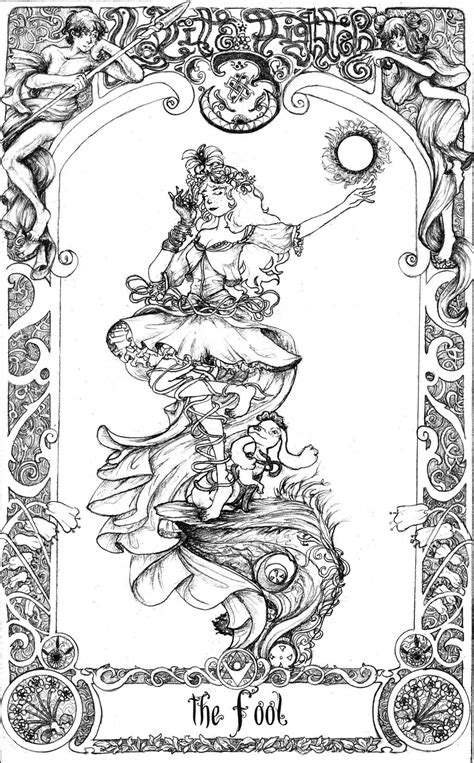 printable  tarot card coloring pages click   page  open