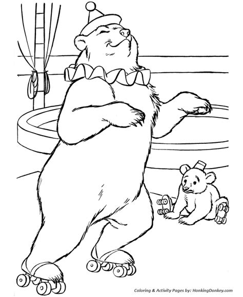 circus animal coloring pages printable performing trained circus bear