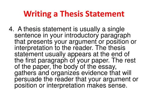 writing  thesis statement powerpoint