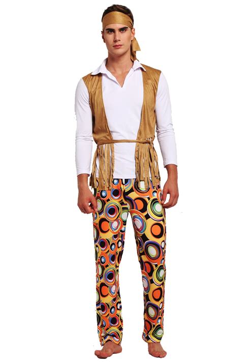 Mens 60s 70s 1960s Hippie Groovy Costume Halloween Retro