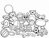 Toys Coloring Cartoon Book Group Alamy Premium Toy Vector Stock sketch template