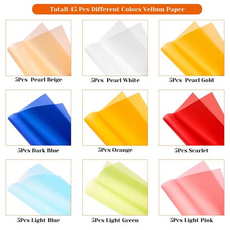 colored vellum paper    cridoz  sheets  colors transparent