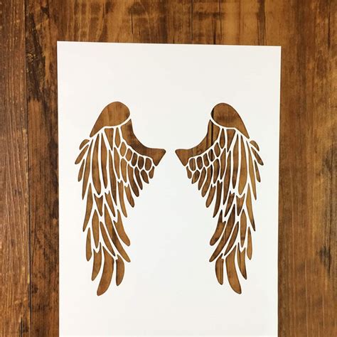 angel wing stencil reusable diy craft stencil plastic wing etsy