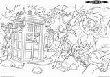 Coloring Doctor Who Pages Print Colouring Dr Geek Tardis Books Sheets Printable Adult Kids Bbc Scene Blanket Color Template Book sketch template