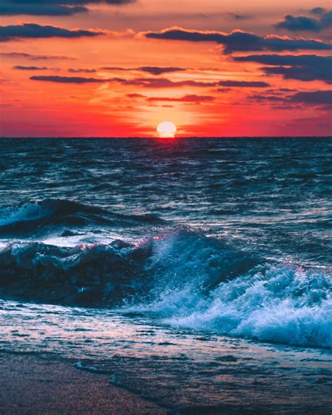 photo  ocean  sunset  stock photo