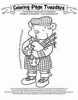Bagpipe Playing Tuesday Coloring Dulemba Bear sketch template