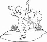 Coloring Spring Pages Running Boy Kidprintables Return Main sketch template