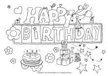 birthday colouring pages happy birthday coloring pages coloring