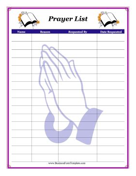 prayer list template prayer list template prayer list printable prayers