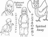 Coloring Spirited Away Pages Printable Anime Ghibli Studio sketch template