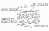 Bus School Safety Coloring Pages Rules Printable Printables Printablee Via sketch template