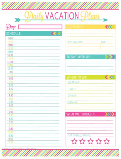 vacation planning printable pack organizing homelife