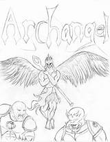 Tattoo Archangel sketch template