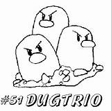 Dugtrio Coloring Pages Pokemon Template sketch template