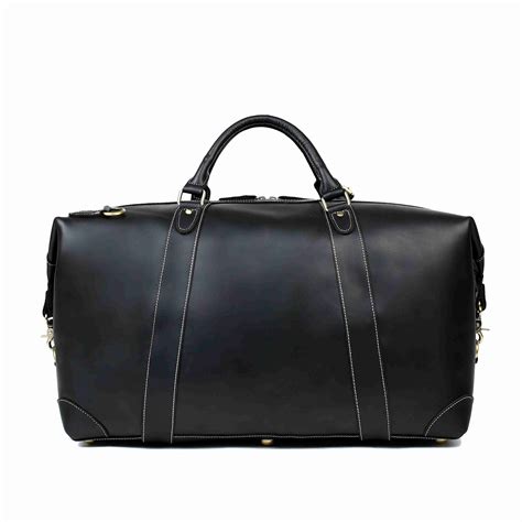 handmade full grain leather duffle bag large travel bag mens weekender bag dz