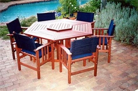 hermitage hexagonal table timber outdoor furniture perth