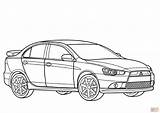Mitsubishi Coloring Car Drawing Lancer Ralliart Pages Template 2009 sketch template