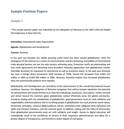 position paper template