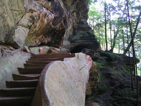 Stairs On Trail In Old Man S Cave State Park In Ohio