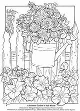 Coloring Pages Garden Adult Flower Summer Colouring Printable Flowers Books Carmin Larkspur Dover Publications Welcome Colour Color Sheets Doodles Book sketch template