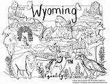Wyoming sketch template