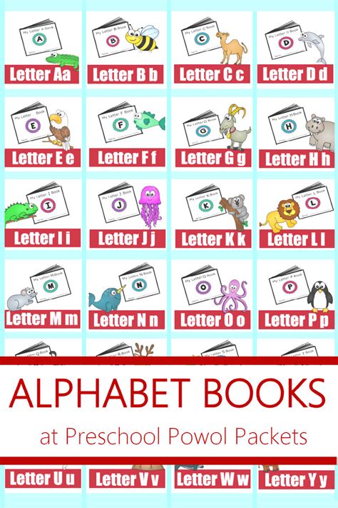 alphabet  printable mini books preschool powol packets
