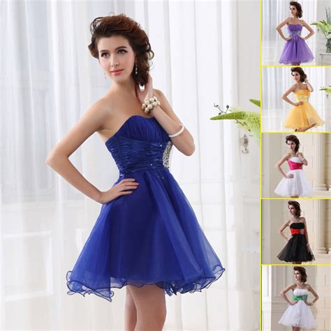 short mini sex strapless dress formal bridesmaid prom cocktail party