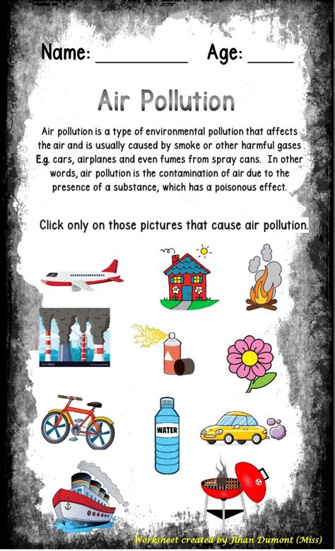pollution worksheets  worksheet  home