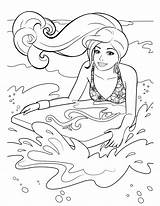 Barbie Coloring Pages Kids Printable Water Knight sketch template