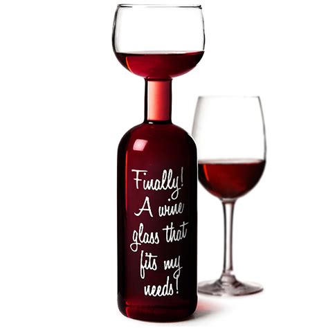 Wine Bottle Glass 750ml Novelty Wine Glass Holds 1