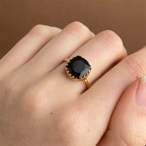 Amelia Ring Black Onyx Gold Kerry Rocks Jewellery