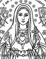 Coloring Fatima Lady sketch template