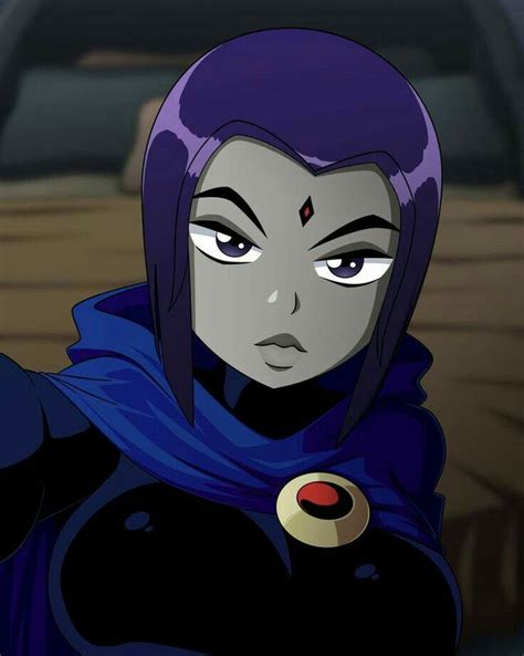 An Animated Woman With Purple Hair And Blue Eyes