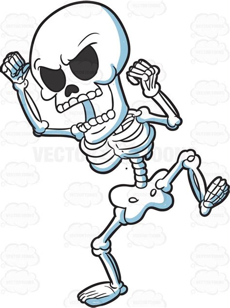 an angry skeleton cartoon clipart vector vectortoons
