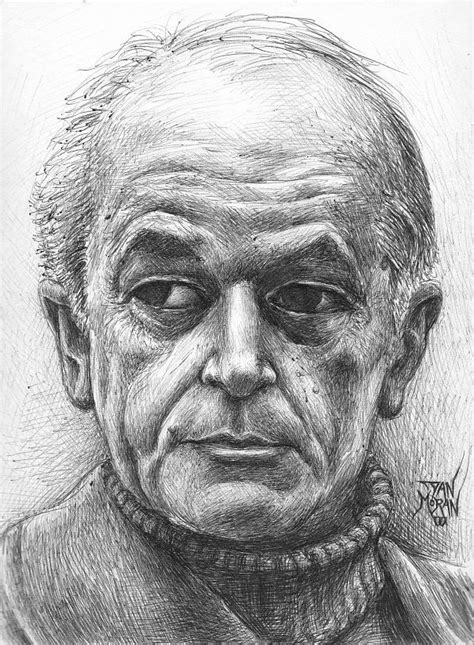 Portrait Of An Old Man Drawing By Dan Moran