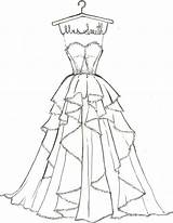 Coloring Pages Dress Dresses Fashion Color Sketches Print Barbie Wedding Kids Cute Sketch Show Year sketch template