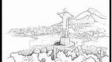 Christ Redeemer Drawing Sketch Brazil Draw Drawings Coloring Pages Template Paintingvalley sketch template