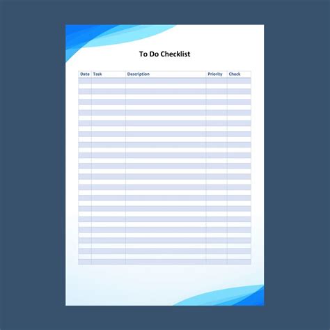 checklist word template design