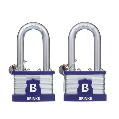 brinks max security laminated steel padlock mm   boron shackle