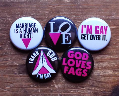 5 x 1and gay pride buttons pins badges lesbian equal rights marriage