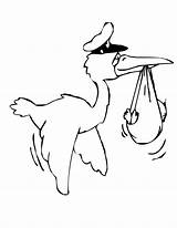 Stork Baby Cliparts Carrying Delivering Clipart Clip Drawing Coloring Pages Library sketch template