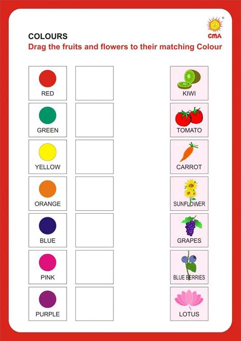 match  colours interactive worksheet color worksheets