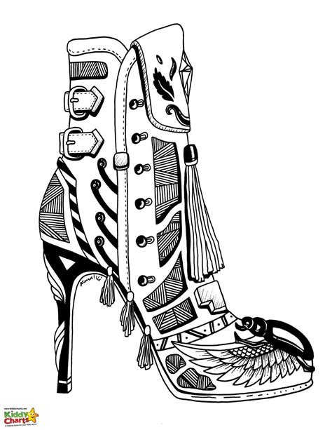 high heel shoe coloring pages  adults  kids adult coloring