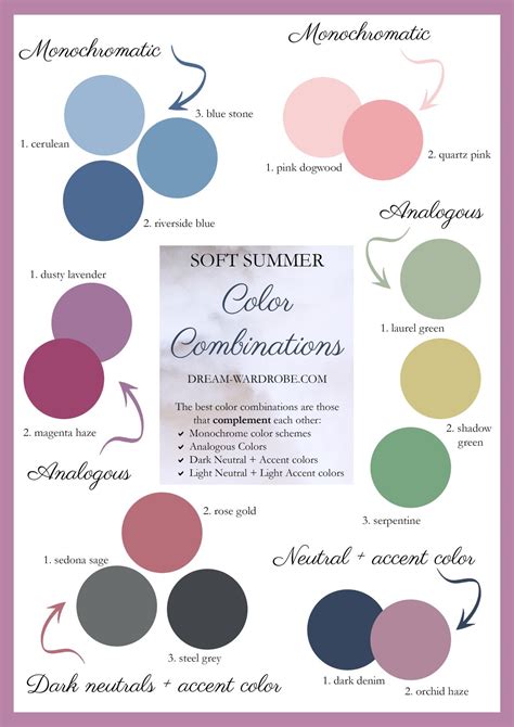 soft summer color palette  wardrobe guide dream wardrobe soft