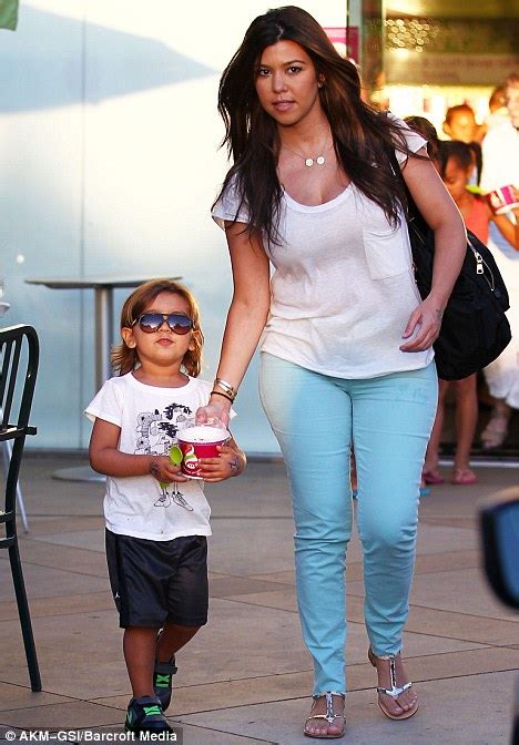 Kourtney Kardashian Is Back In Skinny Jeans As She Takes Mason For