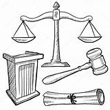 Justice Scales Skizze Gerichtssaal Gavel Podium Tribunal Courtroom Wendet Objetos Aula Leyes Unbalanced Bezwaar Schets Rechtszaal Heeft Gerechtigkeit Mallet sketch template