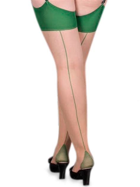 Seamed Stockings Green Glamour From Vivien Of Holloway